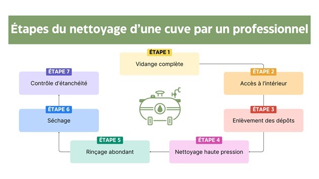 &Eacute;tapes du nettoyage d&rsquo;une cuve par un professionnel